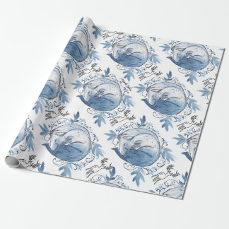 Winter blue Fox wrapping paper