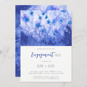 Winter Blue Garden Engagement Party Invitation