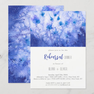 Winter Blue Garden Rehearsal Dinner Invitation