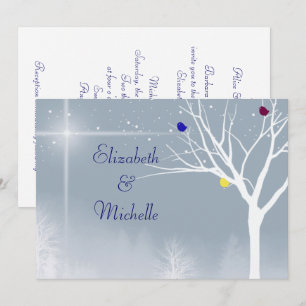 Winter Blue Gay/Lesbian Custom Wedding Invitation