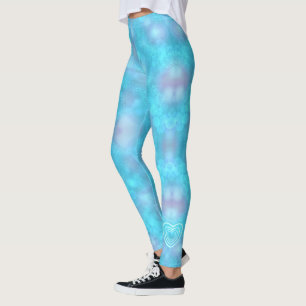 Winter Blue Heart Leggings