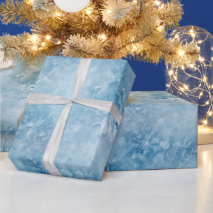 Winter Blue Ice Snow Christmas Wrapping Paper
