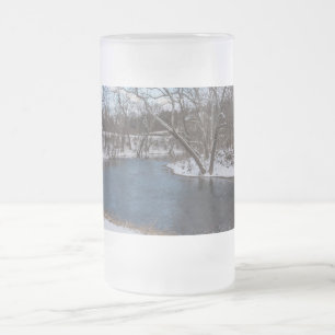 Winter Blue James River Frosted Glass Beer Mug