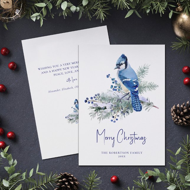 Winter Blue Jay Christmas Holiday Card (Creator Uploaded)