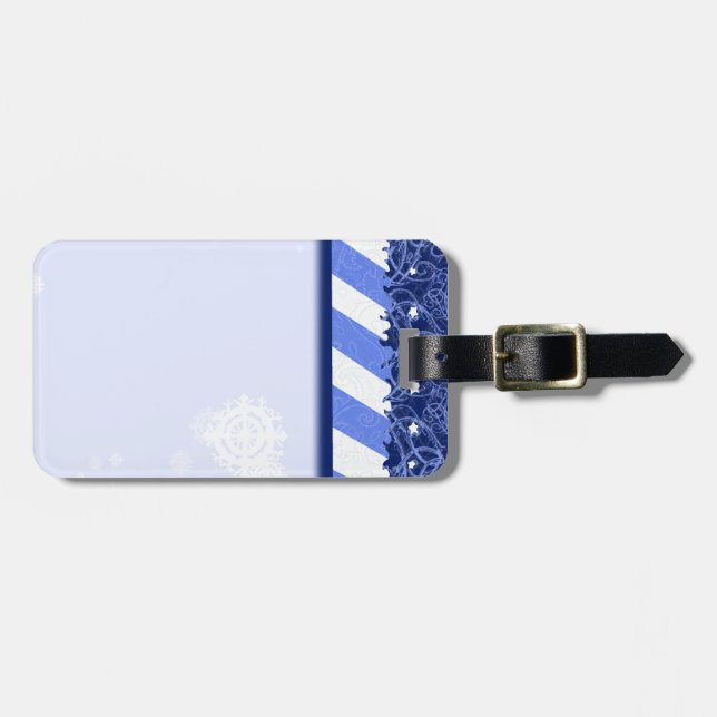 Winter Blue Luggage Tag (Front Horizontal)