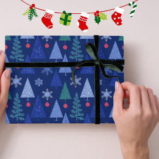 Winter Blue Modern Wrapping Paper