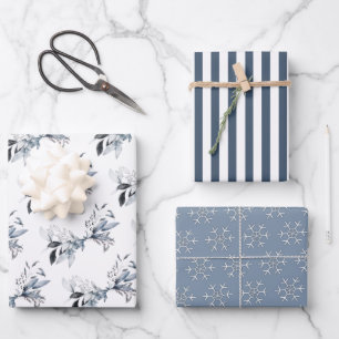 Winter Blue Multi Purpose Wrapping Paper Sheet