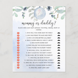 Winter blue mummy or daddy baby shower game