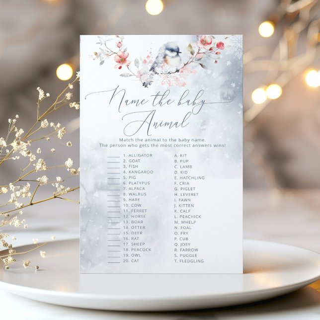 Winter blue name the baby animals baby shower game (Creator Uploaded)