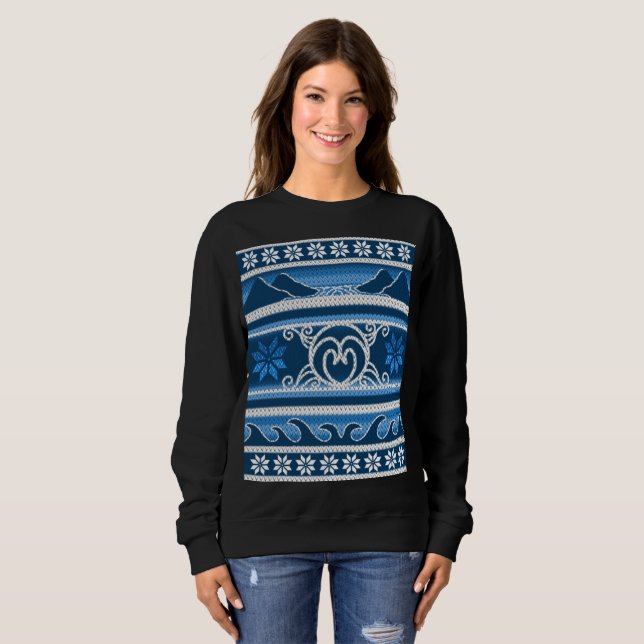 Winter Blue Nordic Design Sweatshirt (Front Full)