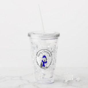 Winter Blue Old English Sheepdog Dog (Grey 1) Cute Acrylic Tumbler