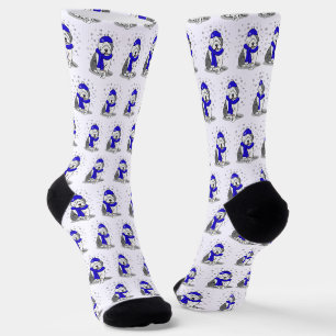 Winter Blue Old English Sheepdog Dog (Grey 1) Cute Socks