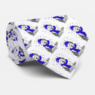 Winter Blue Old English Sheepdog Dog (Grey 1) Cute Tie