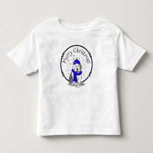 Winter Blue Old English Sheepdog Dog (Grey 1) Cute Toddler T-Shirt