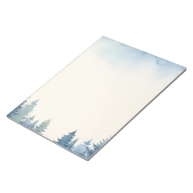 Winter blue pine trees plain notepad (Angled)