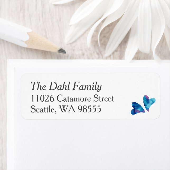 Winter Blue Return Address Label Sheet (Insitu)