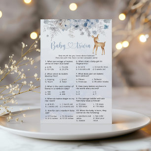 Winter blue silver deer baby trivia game