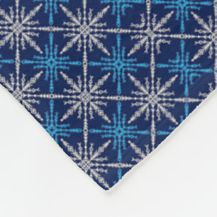 Winter Blue Snowflake Blanket