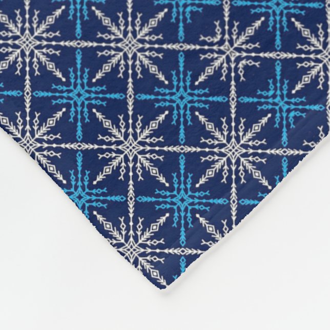 Winter Blue Snowflake Blanket (Corner)