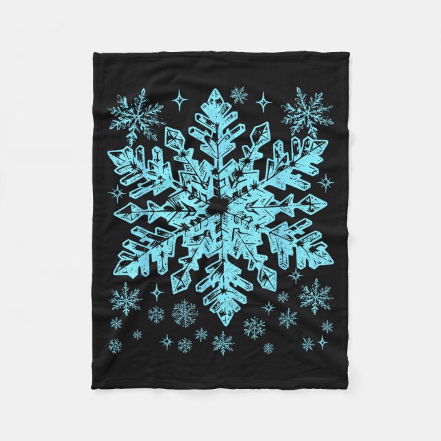 Winter Blue Snowflake Christmas Xmas Costumes Men  Fleece Blanket (Front)