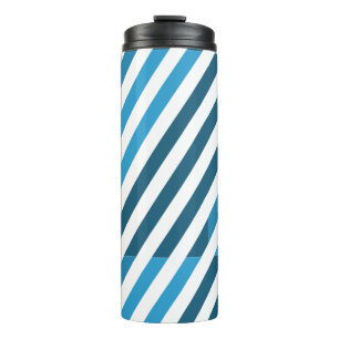 Winter blue stripes thermal tumbler