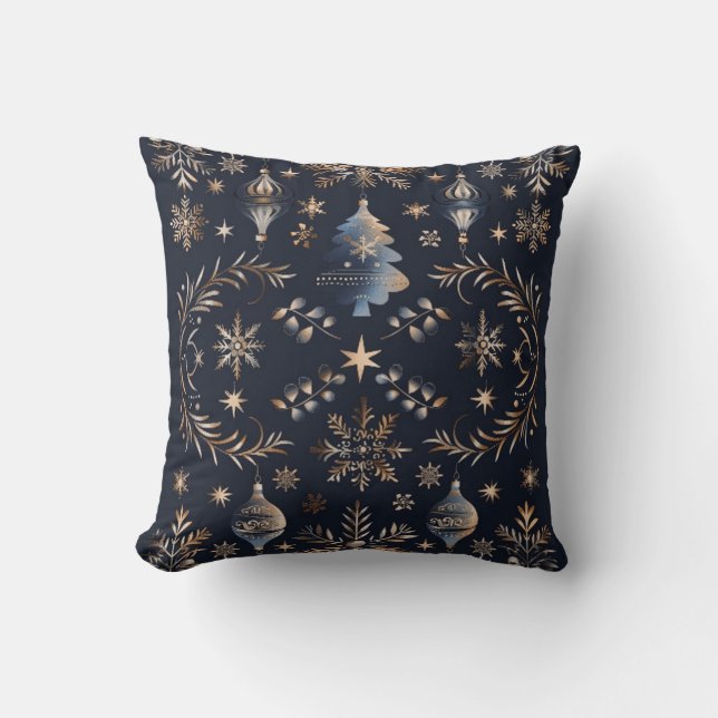 Winter Blue Throw Pillow (Front)