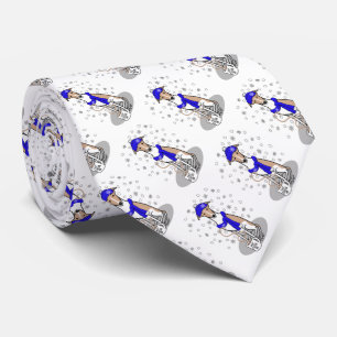 Winter Blue Whippet Snow Scarf - Fawn & white Cute Tie