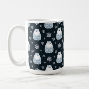 WINTER BLUE & WHITE HOLIDAY POLAR BEARS COFFEE MUG