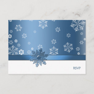 Winter Blue & White Snowflake RSVP Cards