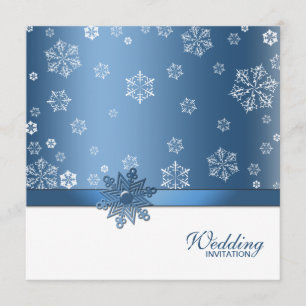 Winter Blue & White Snowflake Wedding Invites