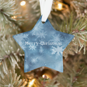 Winter Blue White Snowflakes Christmas Ornament