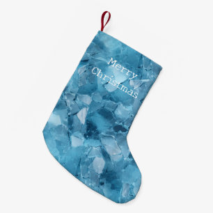 Winter Blue White Snowflakes Christmas Small Christmas Stocking