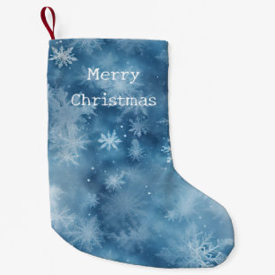 Winter Blue White Snowflakes Christmas Small Christmas Stocking