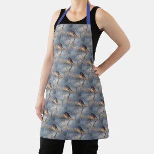 Winter Bluebird Animal Nature Pattern    Apron