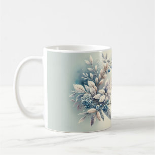 Winter Bluebird Berry Wreath Coffee Mug