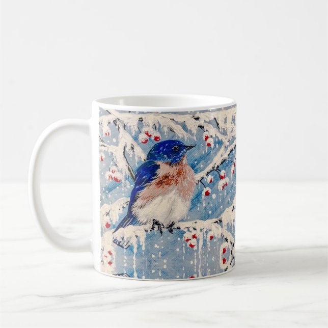 Winter Bluebird Coffee Mug (Left)