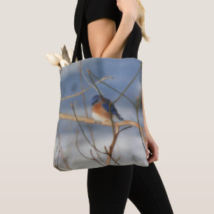 Winter Bluebird Nature Art  Tote Bag