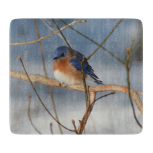 Winter Bluebird Nature Cutting Board