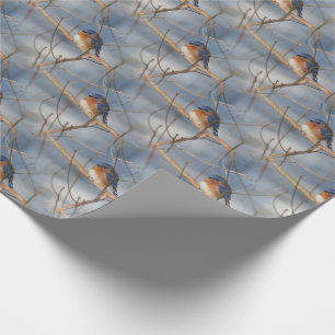 Winter Bluebird Nature Pattern Wrapping Paper