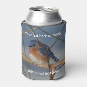 Winter Bluebird Personalized Can Cooler