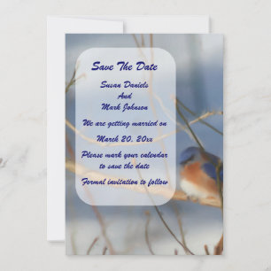 Winter Bluebird Wedding  Save The Date