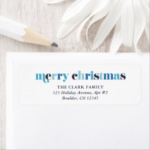 Winter Blues Lettering "Merry Christmas"
