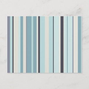 Winter Blues Stripes Postcard