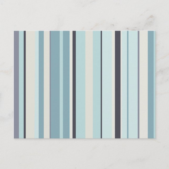 Winter Blues Stripes Postcard (Front)