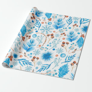 winter blues wrapping paper
