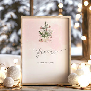 Winter blush pink Favors please take one Poster