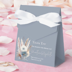 Winter Boho Floral Wedding   Blue Favour Box