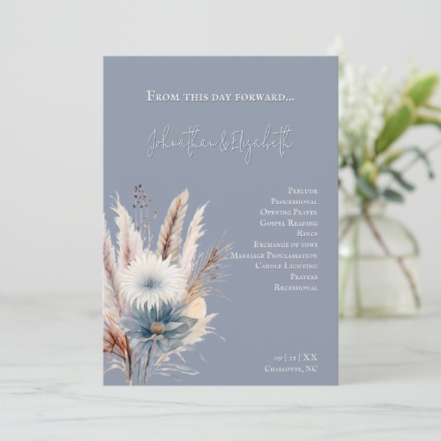 Winter Boho Floral Wedding | Blue Programme (Standing Front)