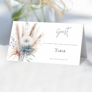 Winter Boho Floral Wedding   White Place Card