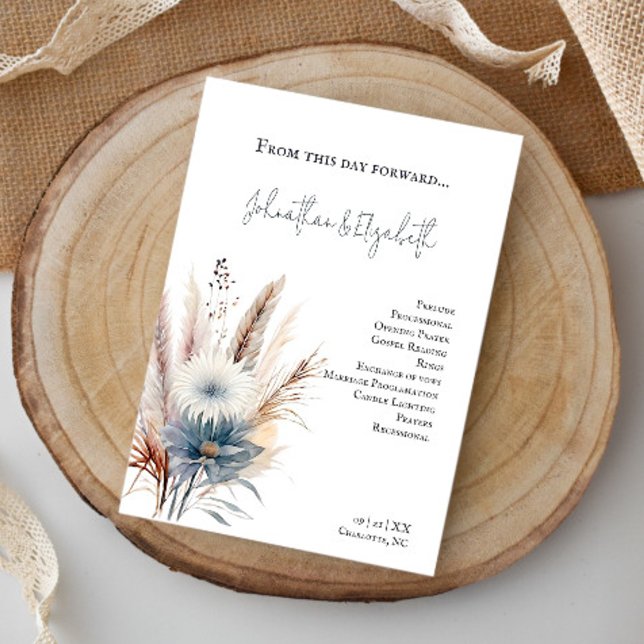 Winter Boho Floral Wedding | White Programme (White Winter Boho Floral Wedding Program)